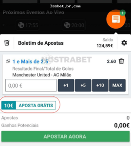 Bilhete de aposta esportiva com mercado, odd, valor e retorno estimado
