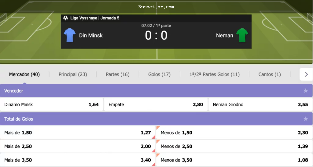 Tela conceitual de acompanhamento ao vivo com odds, placar e bilhete de aposta