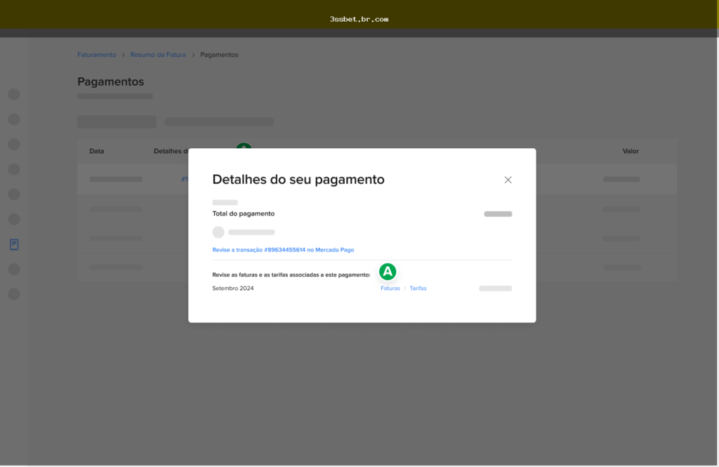 Tela de pagamentos e saldo na 3ssbet para usuários em Bangladesh