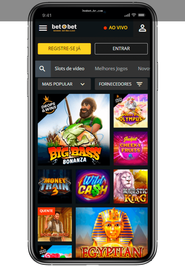 Tela ilustrativa de login e navegação mobile na 3ssbet