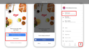 Tela mobile com login seguro e navegação simples